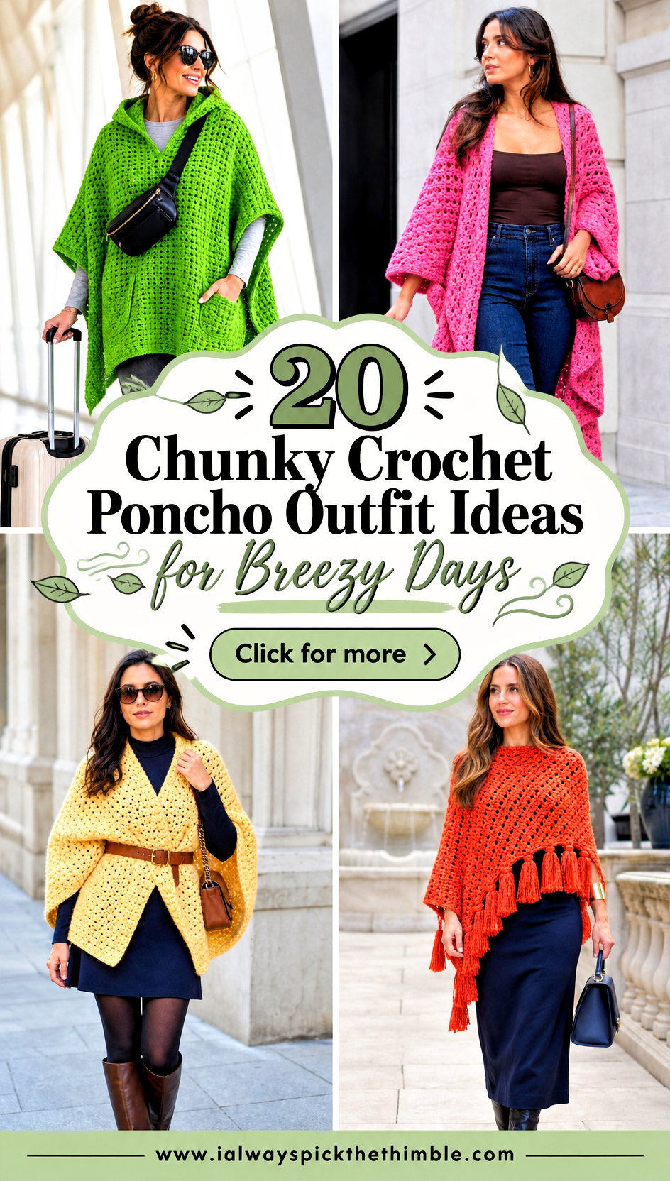 20 Chunky Crochet Poncho Outfit Ideas for Breezy Days - 20 Chunky Crochet Poncho Outfit Ideas for Breezy Days