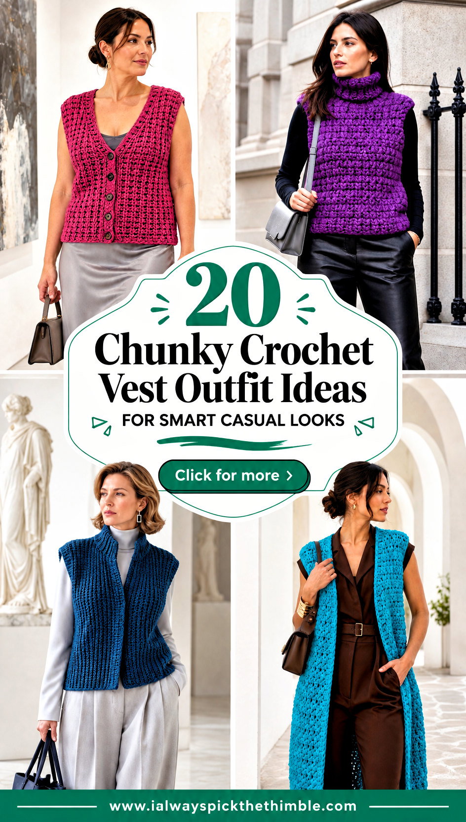 20 Chunky Crochet Vest Outfit Ideas for Smart Casual Looks - 20 Chunky Crochet Vest Outfit Ideas for Smart Casual Looks