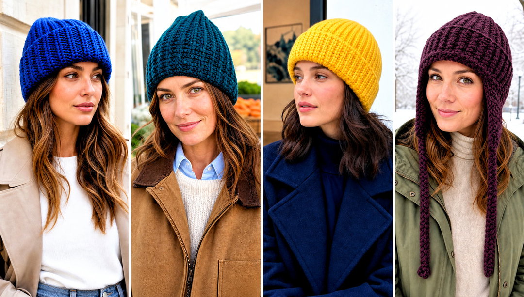 20 Chunky Ribbed Crochet Hat Outfit Ideas for Snow Days