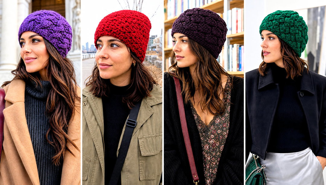 20 Chunky Yarn Crochet Beanie Outfit Ideas for City Strolls