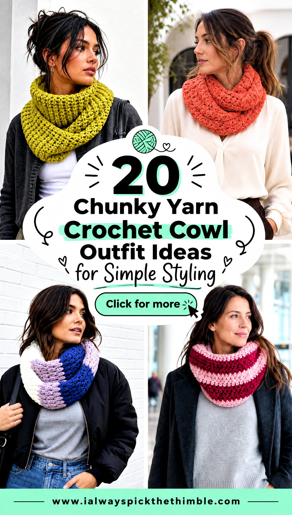 20 Chunky Yarn Crochet Cowl Outfit Ideas for Simple Styling - 20 Chunky Yarn Crochet Cowl Outfit Ideas for Simple Styling