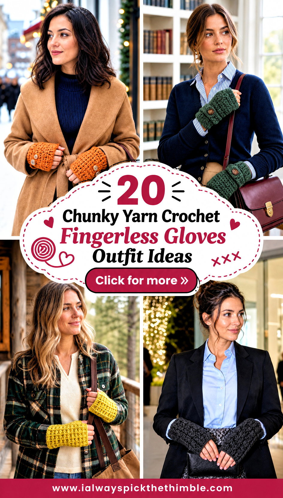 20 Chunky Yarn Crochet Fingerless Gloves Outfit Ideas - 20 Chunky Yarn Crochet Fingerless Gloves Outfit Ideas