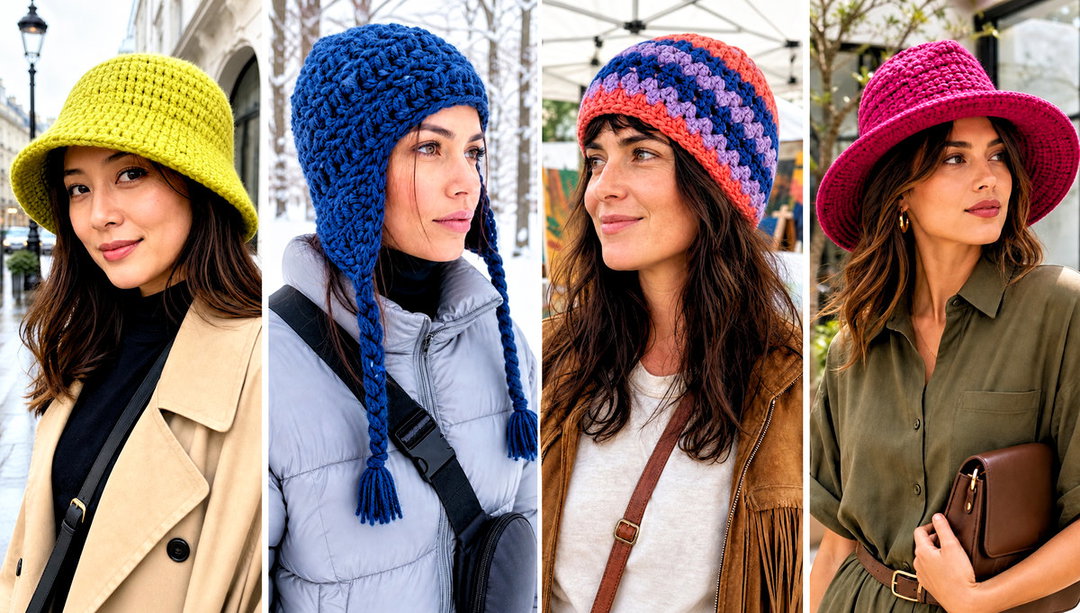 20 Chunky Yarn Crochet Hat Outfit Ideas for Weekend Trips