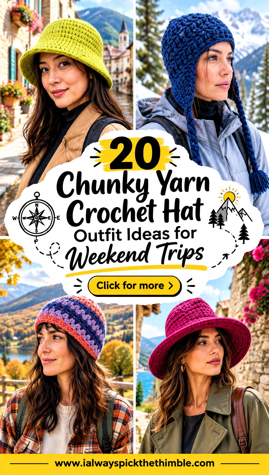 20 Chunky Yarn Crochet Hat Outfit Ideas for Weekend Trips - 20 Chunky Yarn Crochet Hat Outfit Ideas for Weekend Trips