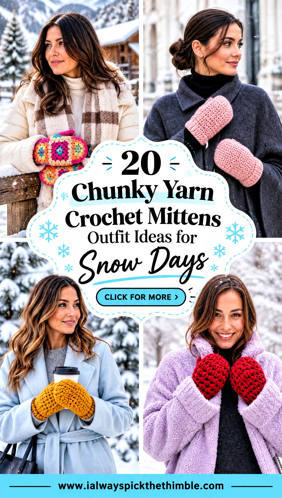 20 Chunky Yarn Crochet Mittens Outfit Ideas for Snow Days - 20 Chunky Yarn Crochet Mittens Outfit Ideas for Snow Days