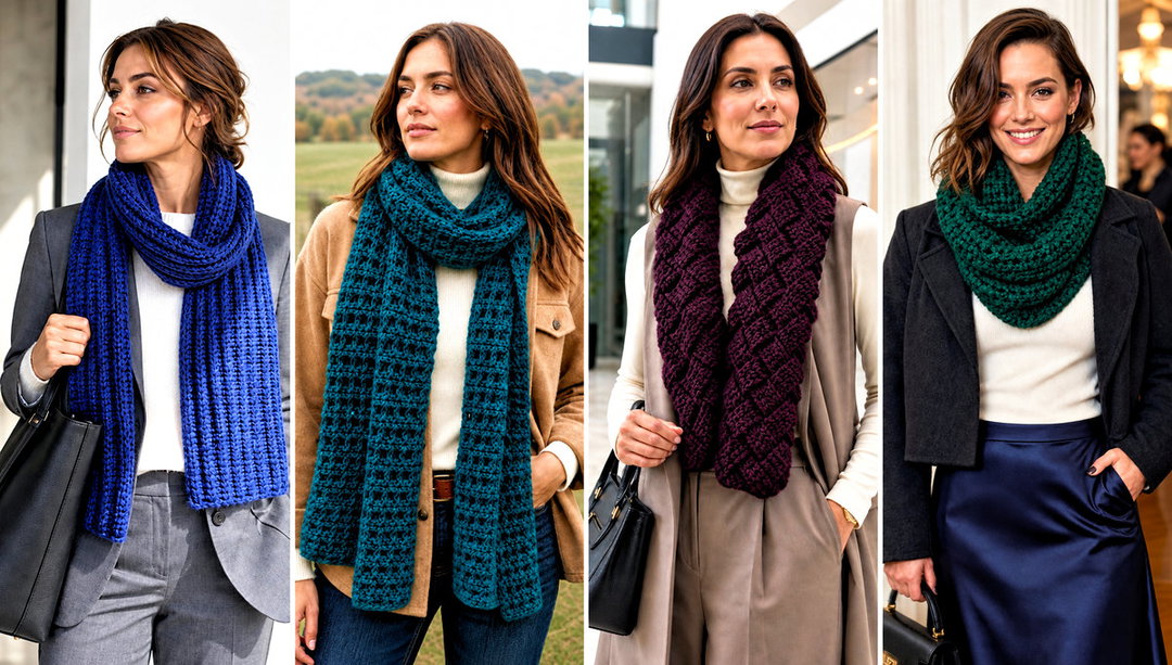 20 Chunky Yarn Crochet Scarf Outfit Ideas for Chilly Days