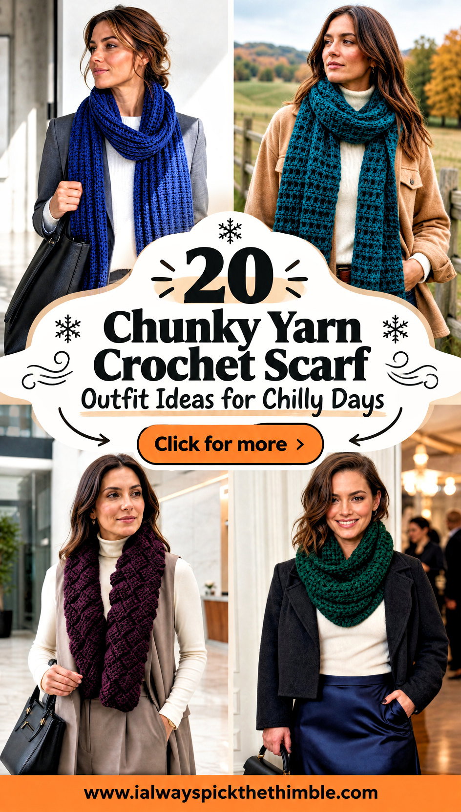 20 Chunky Yarn Crochet Scarf Outfit Ideas for Chilly Days - 20 Chunky Yarn Crochet Scarf Outfit Ideas for Chilly Days