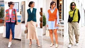 20 Chunky Yarn Crochet Vest Outfit Ideas for Fall Layering