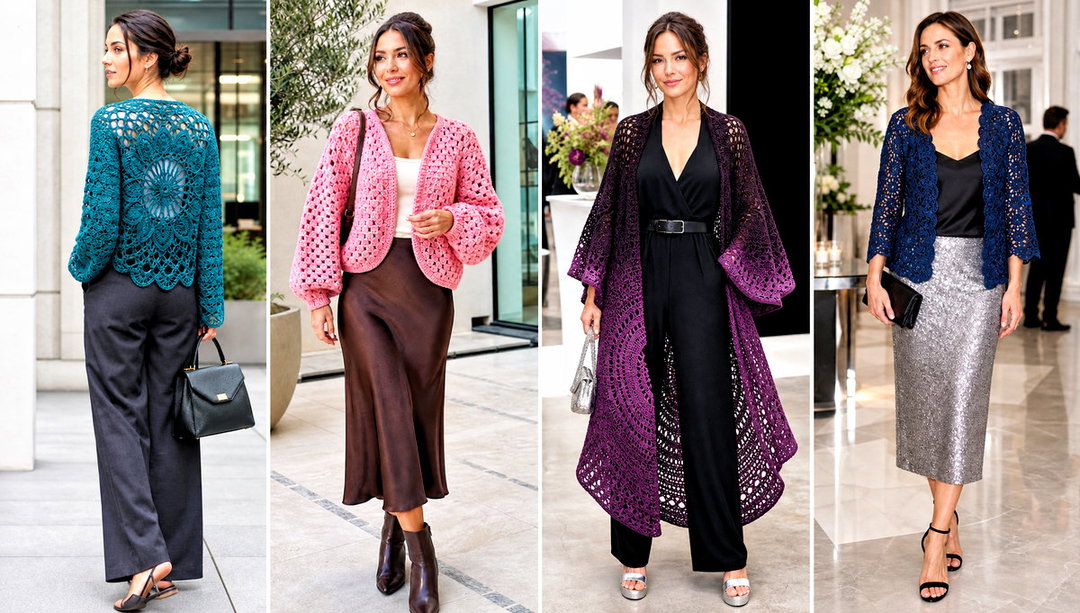 20 Circle Crochet Cardigan Outfit Ideas for Relaxed Days