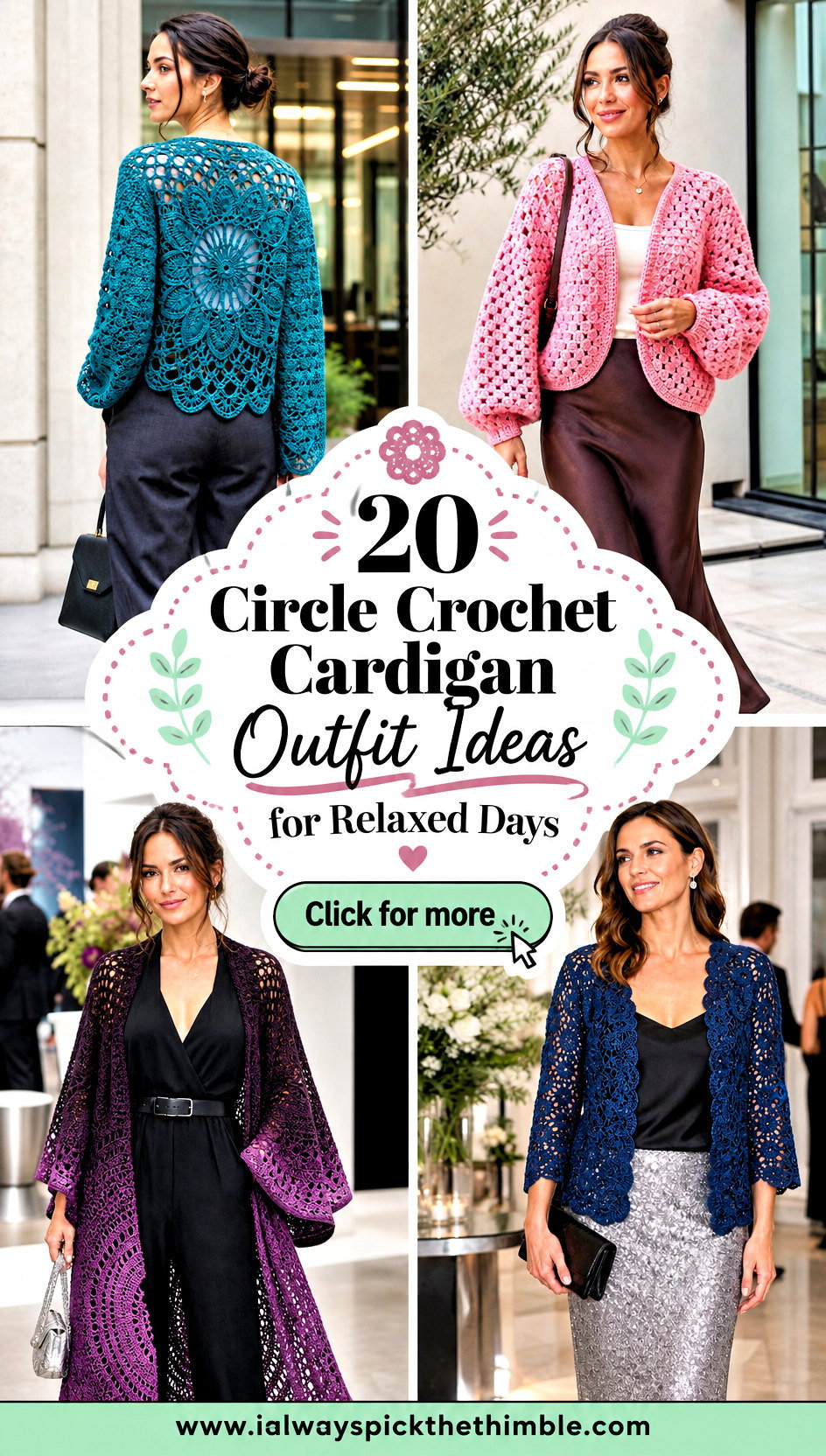 20 Circle Crochet Cardigan Outfit Ideas for Relaxed Days - 20 Circle Crochet Cardigan Outfit Ideas for Relaxed Days