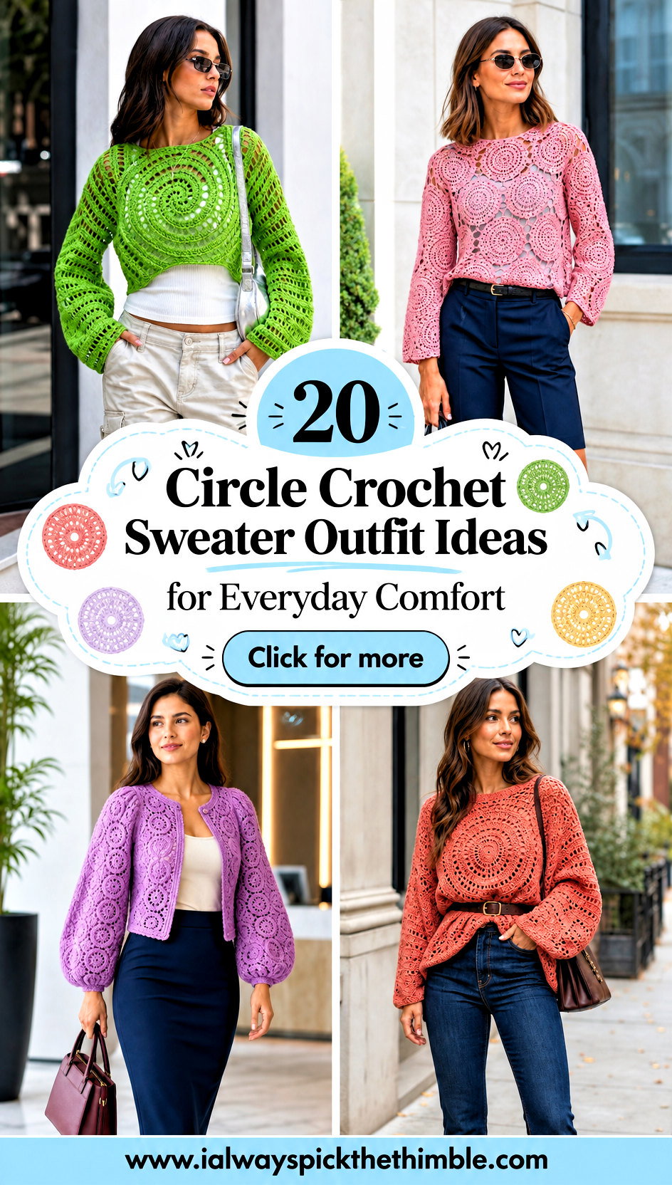 20 Circle Crochet Sweater Outfit Ideas for Everyday Comfort - 20 Circle Crochet Sweater Outfit Ideas for Everyday Comfort