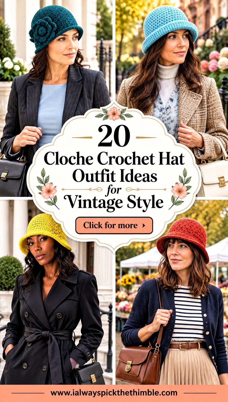 20 Cloche Crochet Hat Outfit Ideas for Vintage Style - 20 Cloche Crochet Hat Outfit Ideas for Vintage Style