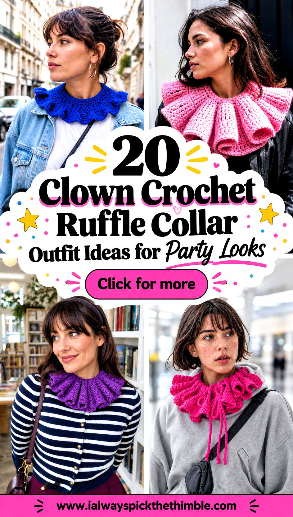 20 Clown Crochet Ruffle Collar Outfit Ideas for Party Looks - 20 Clown Crochet Ruffle Collar Outfit Ideas for Party Looks
