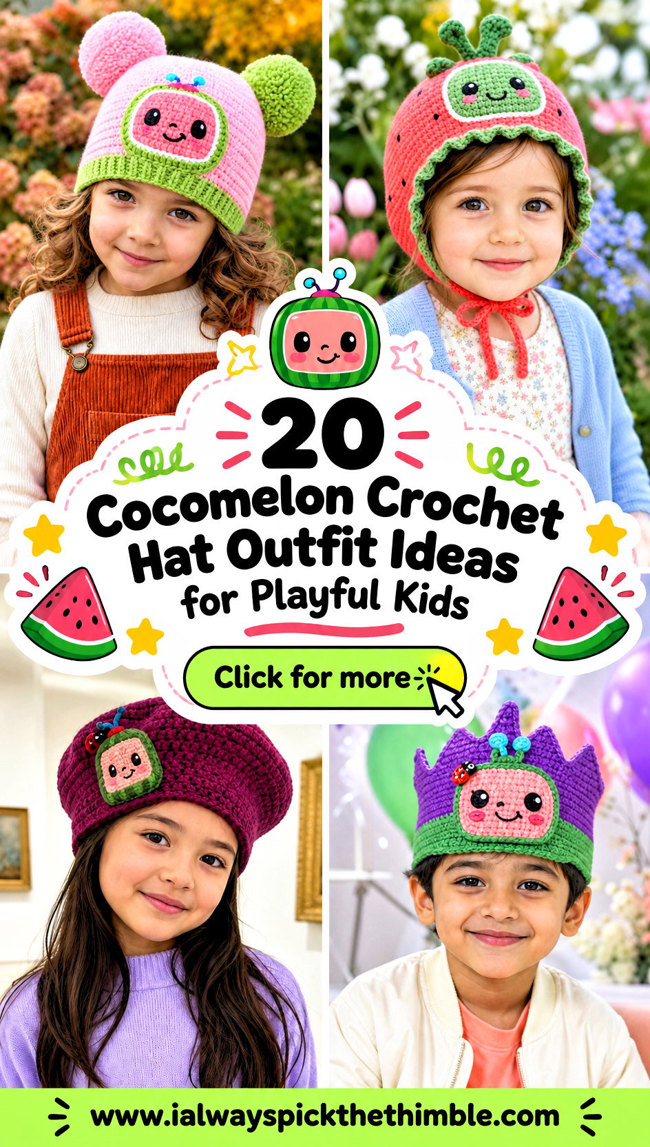 20 Cocomelon Crochet Hat Outfit Ideas for Playful Kids - 20 Cocomelon Crochet Hat Outfit Ideas for Playful Kids