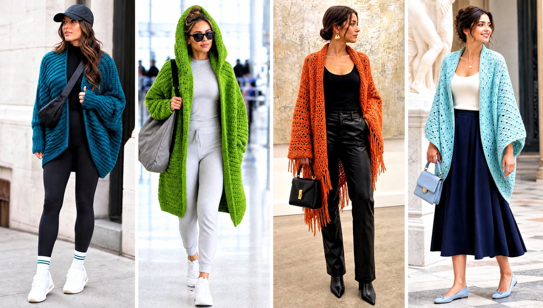 20 Cocoon Crochet Cardigan Outfit Ideas for Cozy Weekends