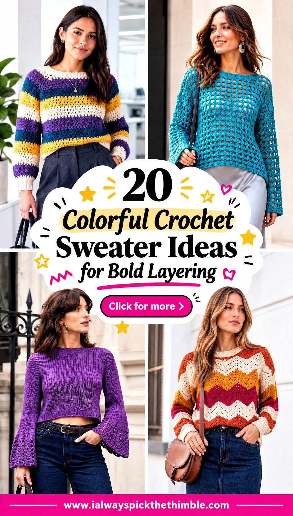 20 Colorful Crochet Sweater Ideas for Bold Layering - 20 Colorful Crochet Sweater Ideas for Bold Layering