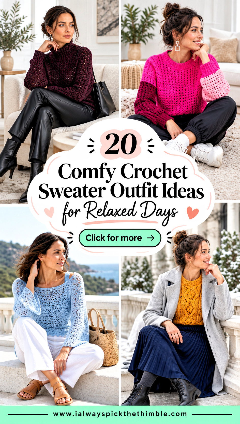 20 Comfy Crochet Sweater Outfit Ideas for Relaxed Days - 20 Comfy Crochet Sweater Outfit Ideas for Relaxed Days