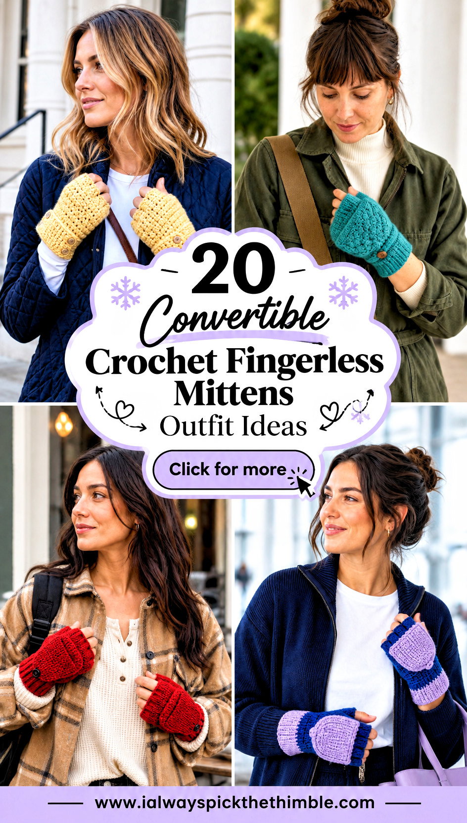 20 Convertible Crochet Fingerless Mittens Outfit Ideas - 20 Convertible Crochet Fingerless Mittens Outfit Ideas