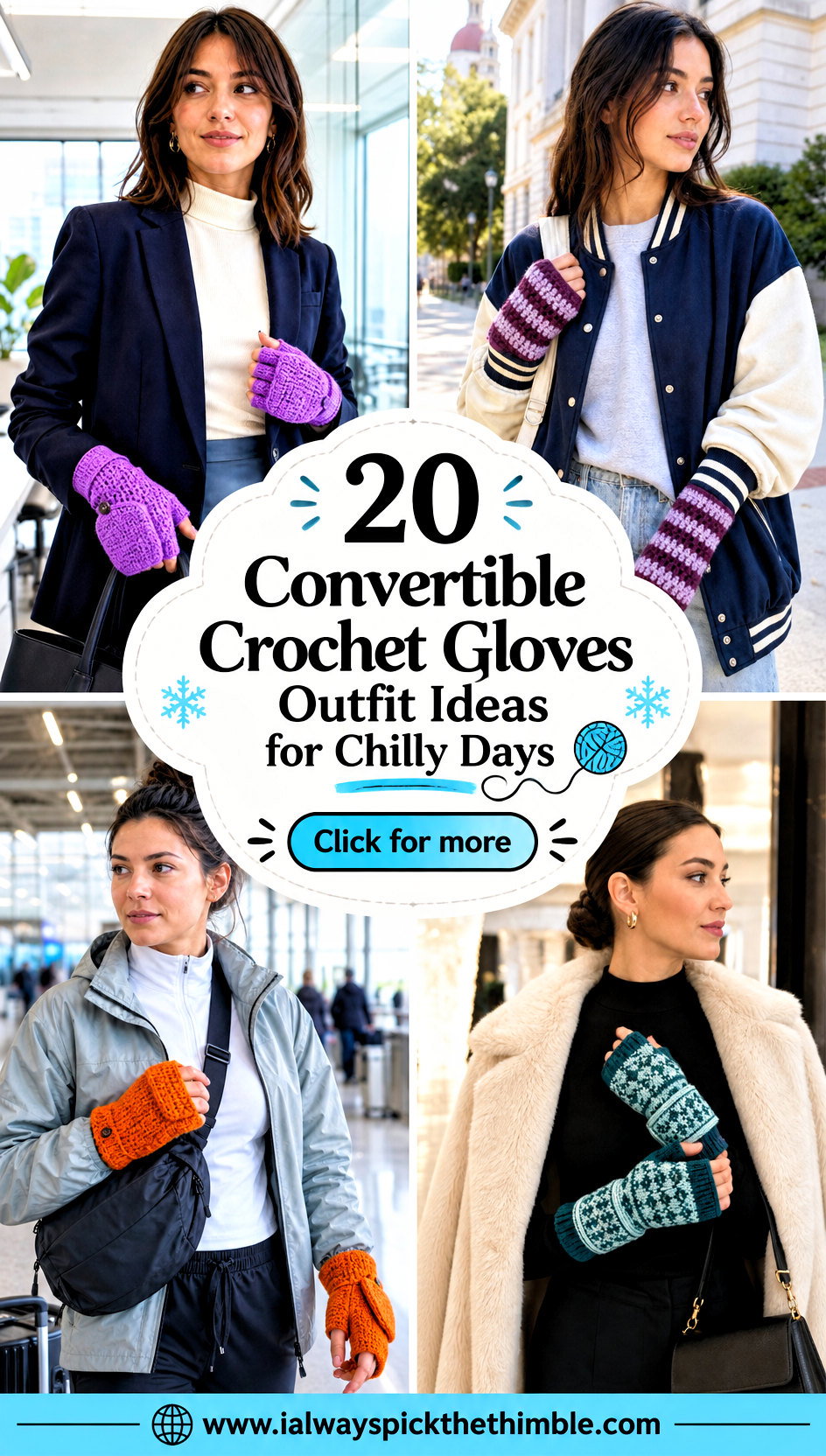 20 Convertible Crochet Gloves Outfit Ideas for Chilly Days - 20 Convertible Crochet Gloves Outfit Ideas for Chilly Days