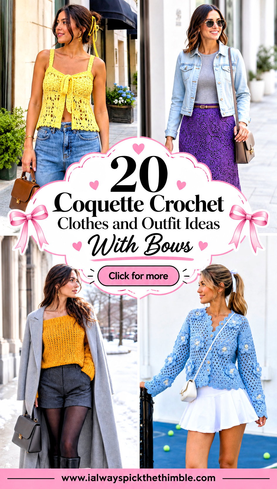 20 Coquette Crochet Clothes and Outfit Ideas With Bows - 20 Coquette Crochet Clothes and Outfit Ideas With Bows