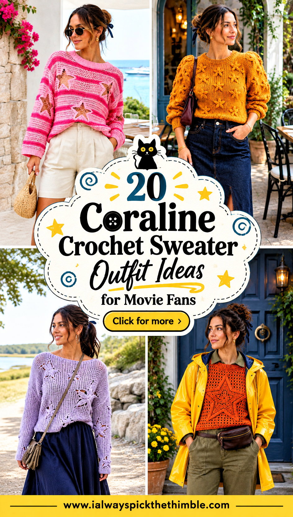 20 Coraline Crochet Sweater Outfit Ideas for Movie Fans - 20 Coraline Crochet Sweater Outfit Ideas for Movie Fans