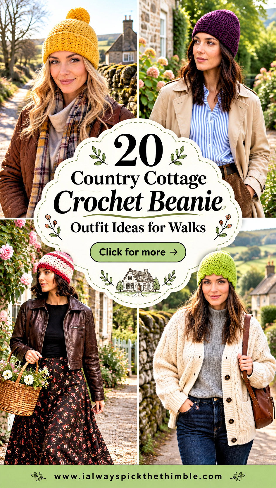 20 Country Cottage Crochet Beanie Outfit Ideas for Walks - 20 Country Cottage Crochet Beanie Outfit Ideas for Walks