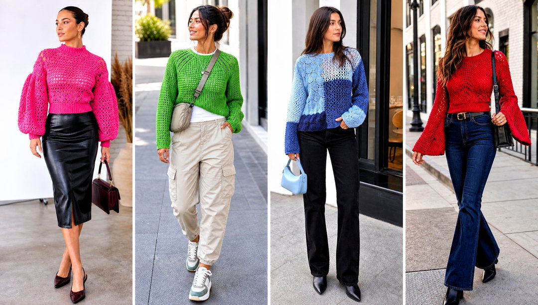 20 Cozy Crochet Sweater Outfit Ideas for Staying In