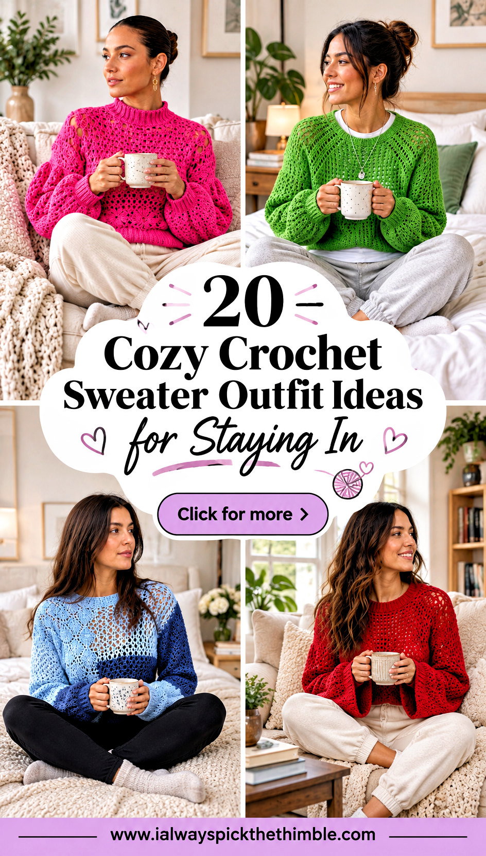 20 Cozy Crochet Sweater Outfit Ideas for Staying In - 20 Cozy Crochet Sweater Outfit Ideas for Staying In