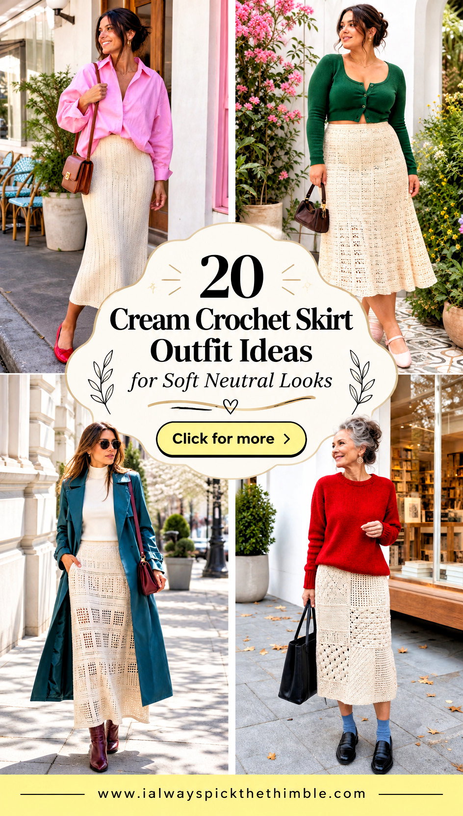 20 Cream Crochet Skirt Outfit Ideas for Soft Neutral Looks - 20 Cream Crochet Skirt Outfit Ideas for Soft Neutral Looks