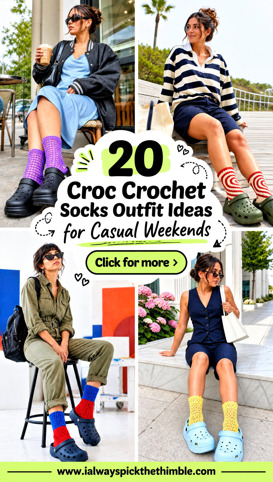 20 Croc Crochet Socks Outfit Ideas for Casual Weekends - 20 Croc Crochet Socks Outfit Ideas for Casual Weekends