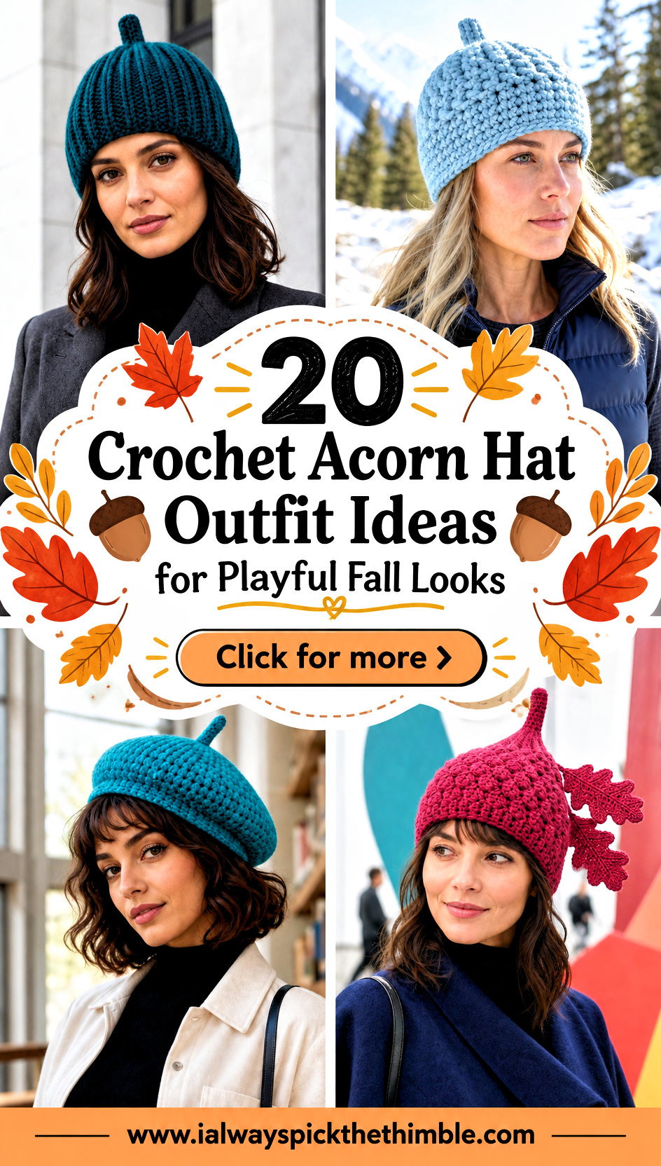 20 Crochet Acorn Hat Outfit Ideas for Playful Fall Looks - 20 Crochet Acorn Hat Outfit Ideas for Playful Fall Looks
