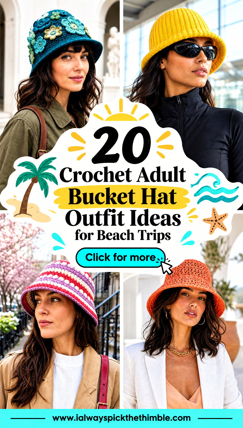 20 Crochet Adult Bucket Hat Outfit Ideas for Beach Trips - 20 Crochet Adult Bucket Hat Outfit Ideas for Beach Trips