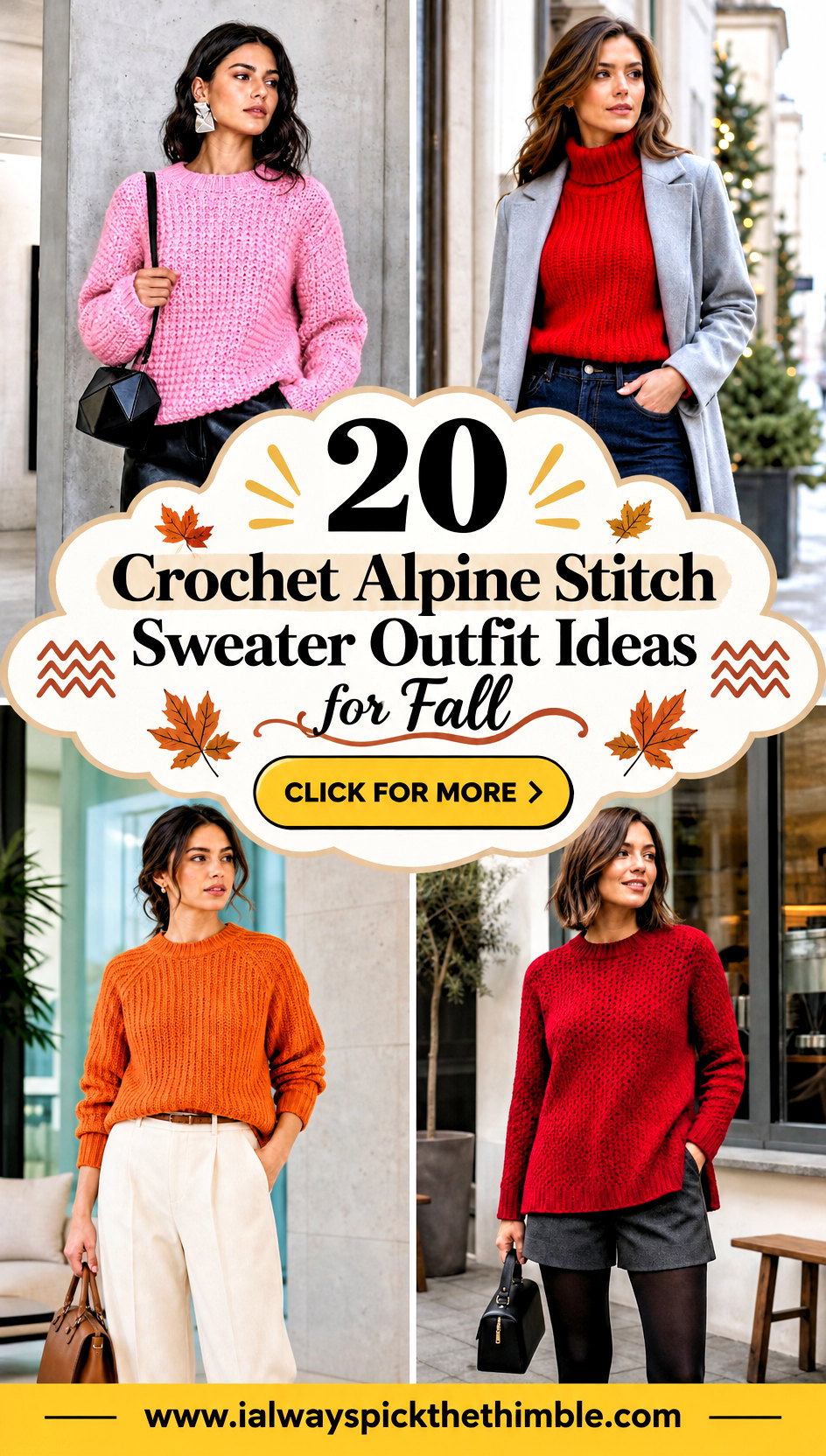 20 Crochet Alpine Stitch Sweater Outfit Ideas for Fall - 20 Crochet Alpine Stitch Sweater Outfit Ideas for Fall