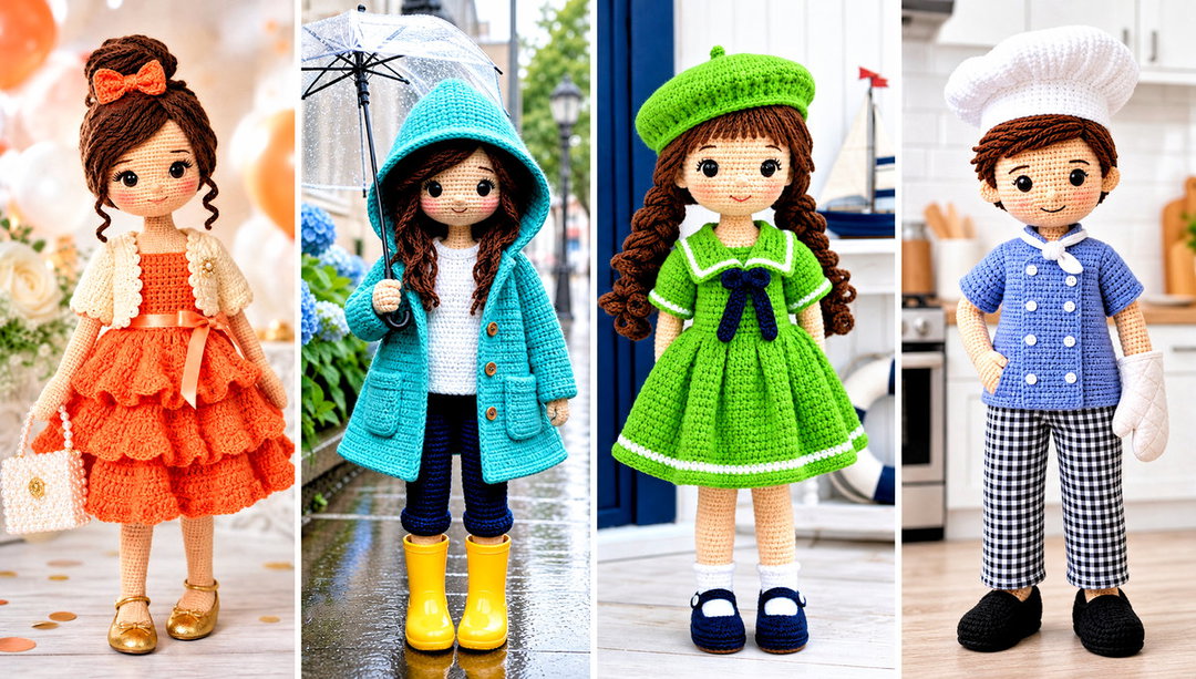 20 Crochet Amigurumi Doll Clothes and Outfit Ideas
