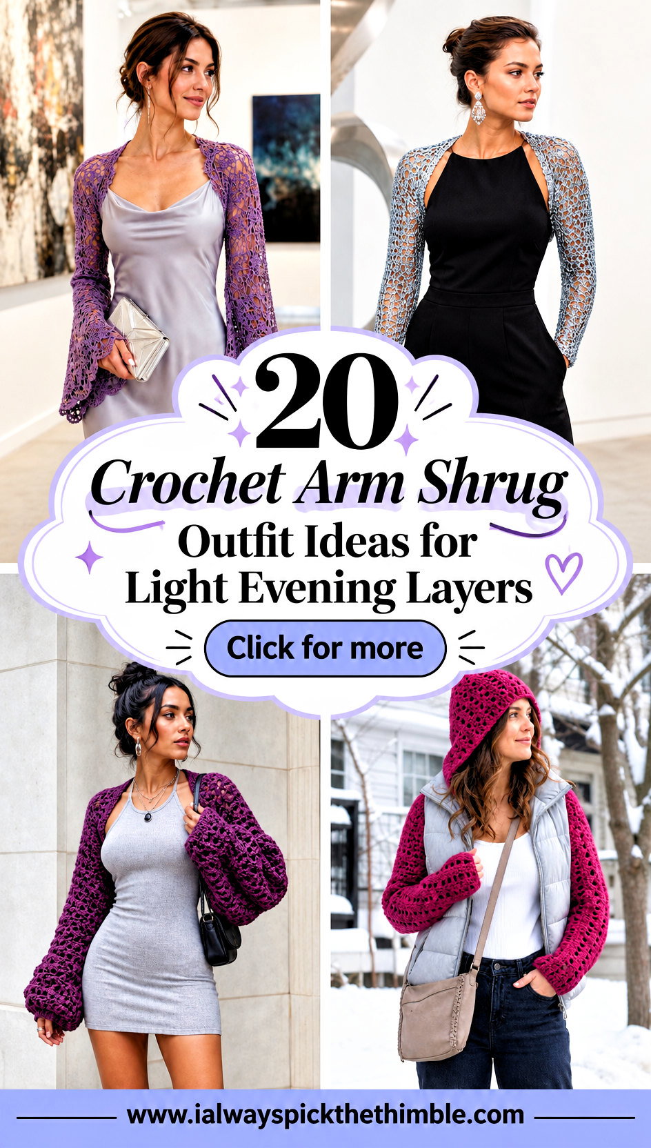 20 Crochet Arm Shrug Outfit Ideas for Light Evening Layers - 20 Crochet Arm Shrug Outfit Ideas for Light Evening Layers