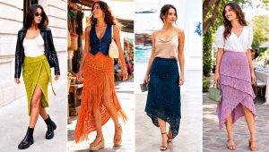 20 Crochet Asymmetrical Skirt Outfit Ideas for Date Night