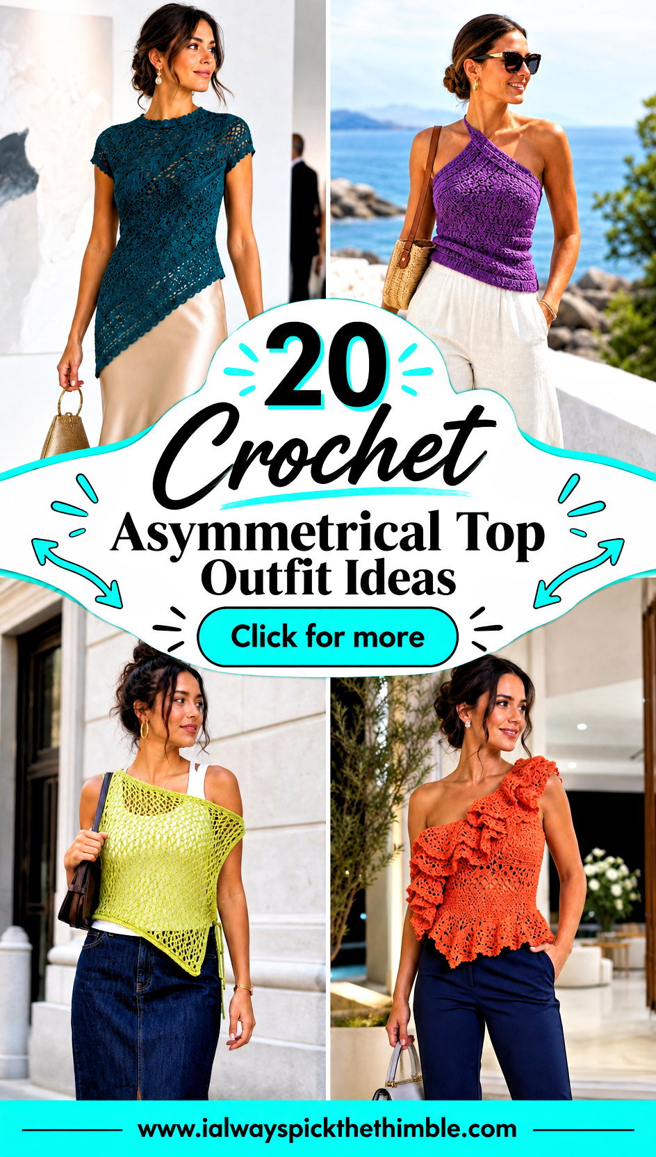 20 Crochet Asymmetrical Top Outfit Ideas for Summer - 20 Crochet Asymmetrical Top Outfit Ideas for Summer