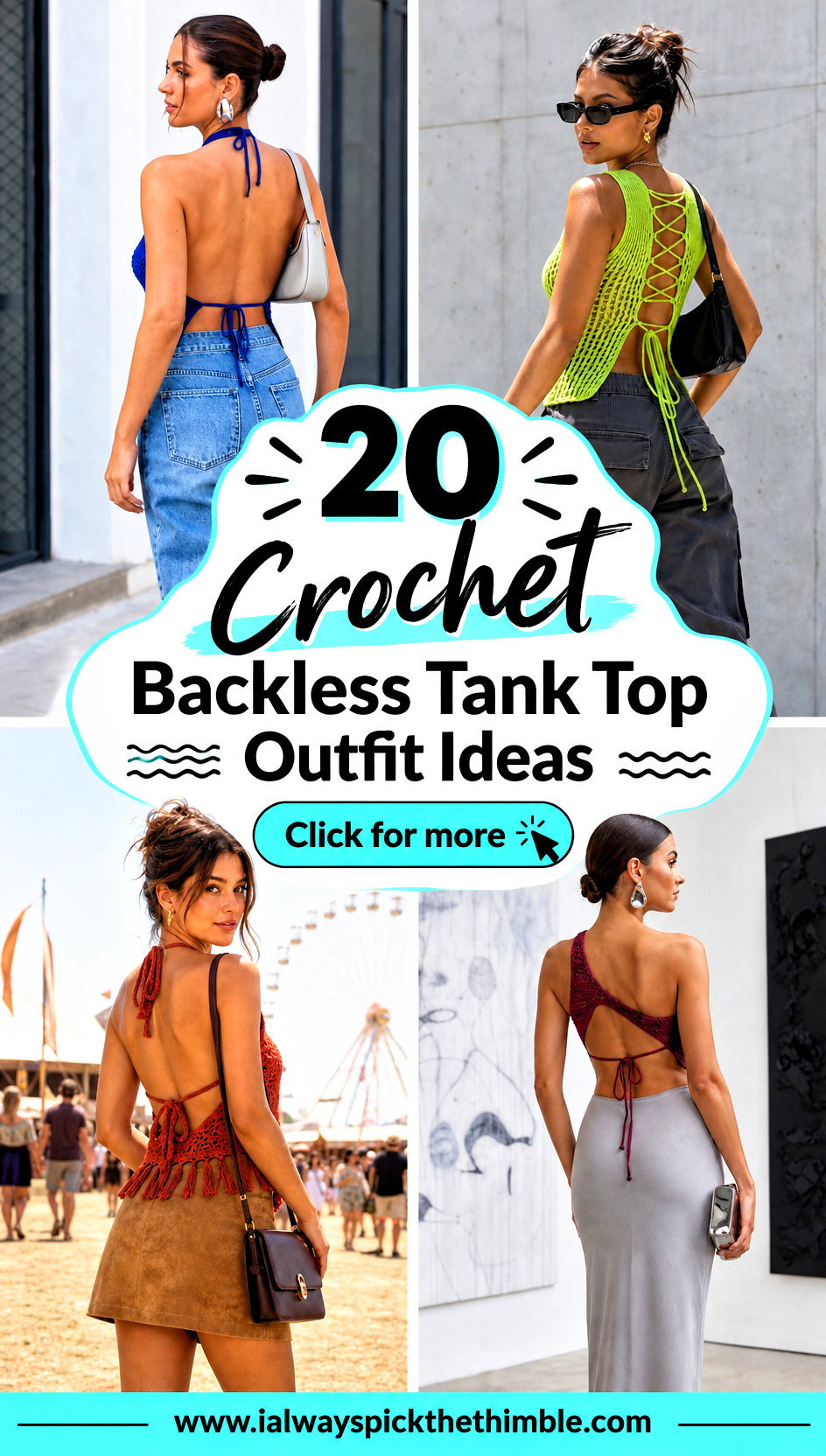 20 Crochet Backless Tank Top Outfit Ideas for Beach Days - 20 Crochet Backless Tank Top Outfit Ideas for Beach Days