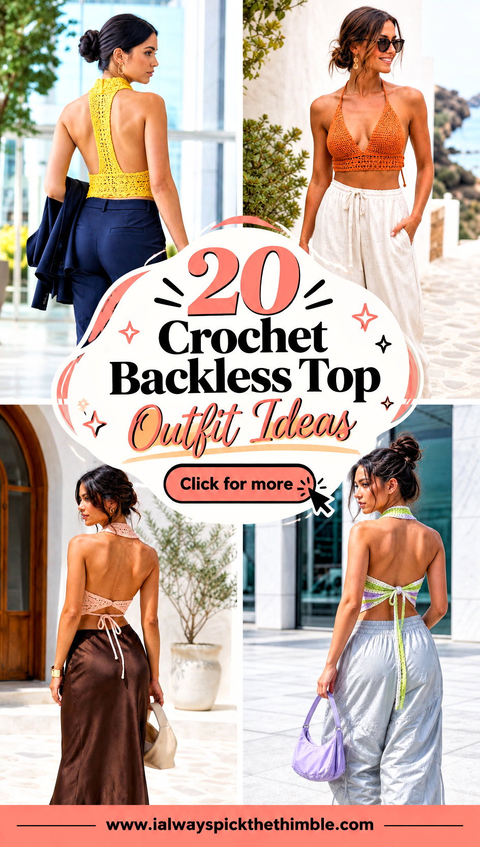20 Crochet Backless Top Outfit Ideas for Warm Evenings - 20 Crochet Backless Top Outfit Ideas for Warm Evenings