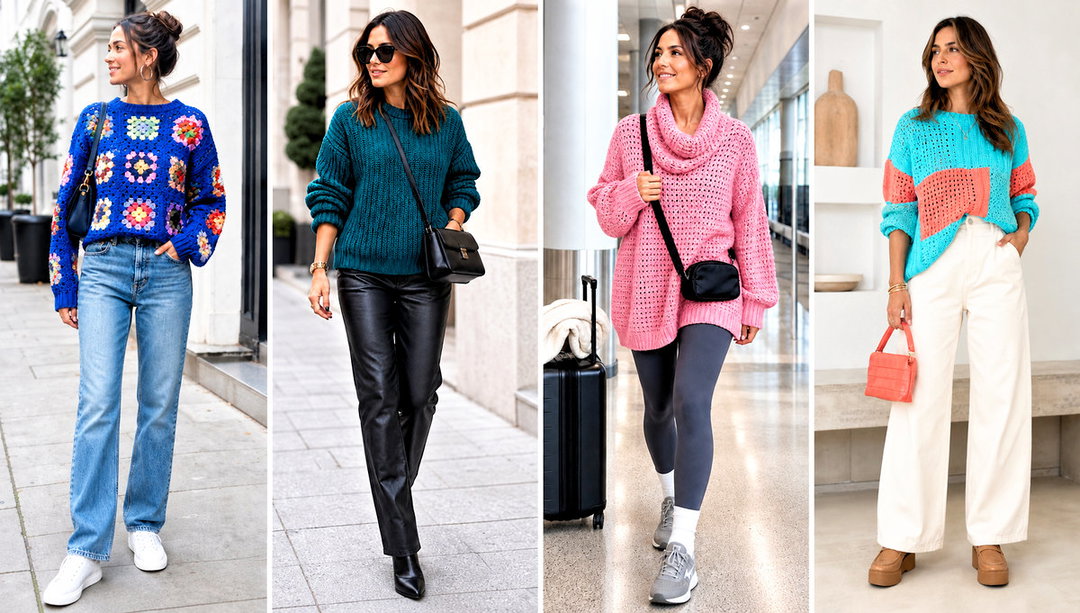 20 Crochet Baggy Sweater Outfit Ideas for Cozy Weekends