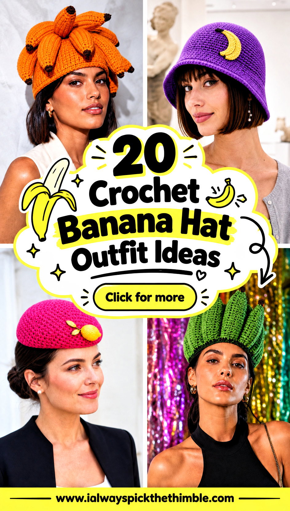 20 Crochet Banana Hat Outfit Ideas for Playful Dressing - 20 Crochet Banana Hat Outfit Ideas for Playful Dressing