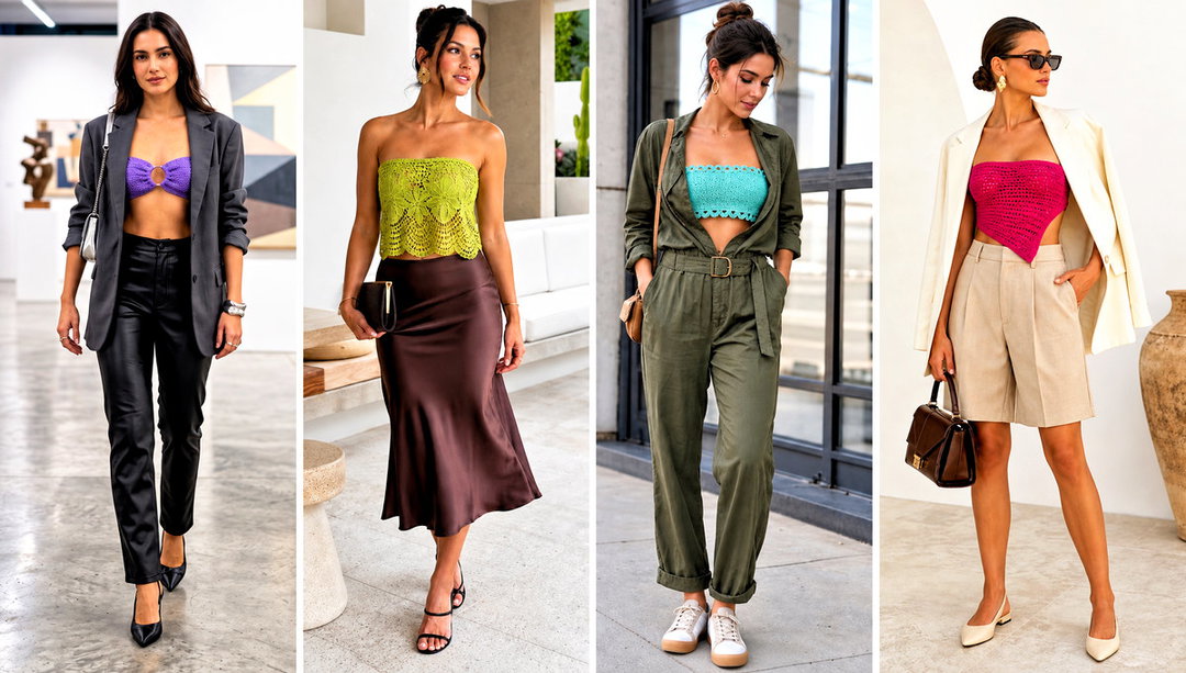 20 Crochet Bandeau Top Outfit Ideas for Sunny Weekends