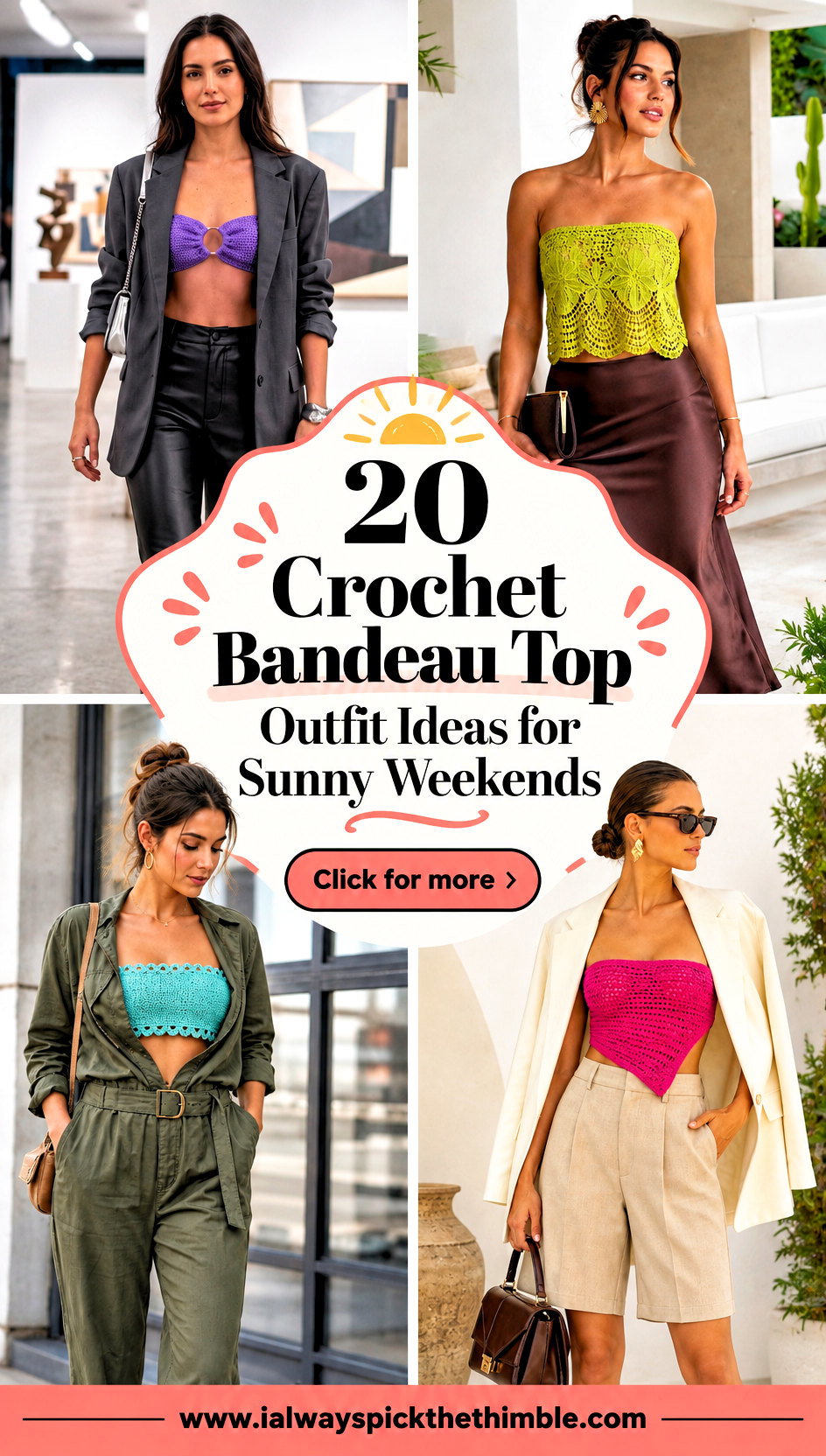 20 Crochet Bandeau Top Outfit Ideas for Sunny Weekends - 20 Crochet Bandeau Top Outfit Ideas for Sunny Weekends