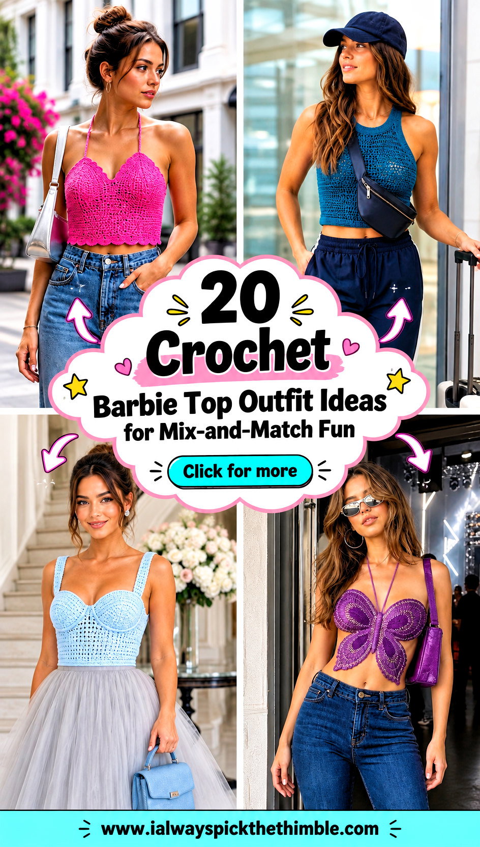 20 Crochet Barbie Top Outfit Ideas for Mix-and-Match Fun - 20 Crochet Barbie Top Outfit Ideas for Mix-and-Match Fun