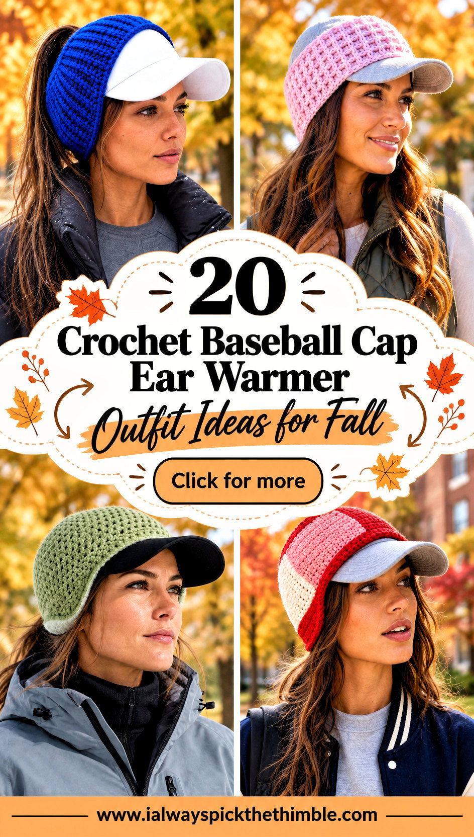 20 Crochet Baseball Cap Ear Warmer Outfit Ideas for Fall - 20 Crochet Baseball Cap Ear Warmer Outfit Ideas for Fall