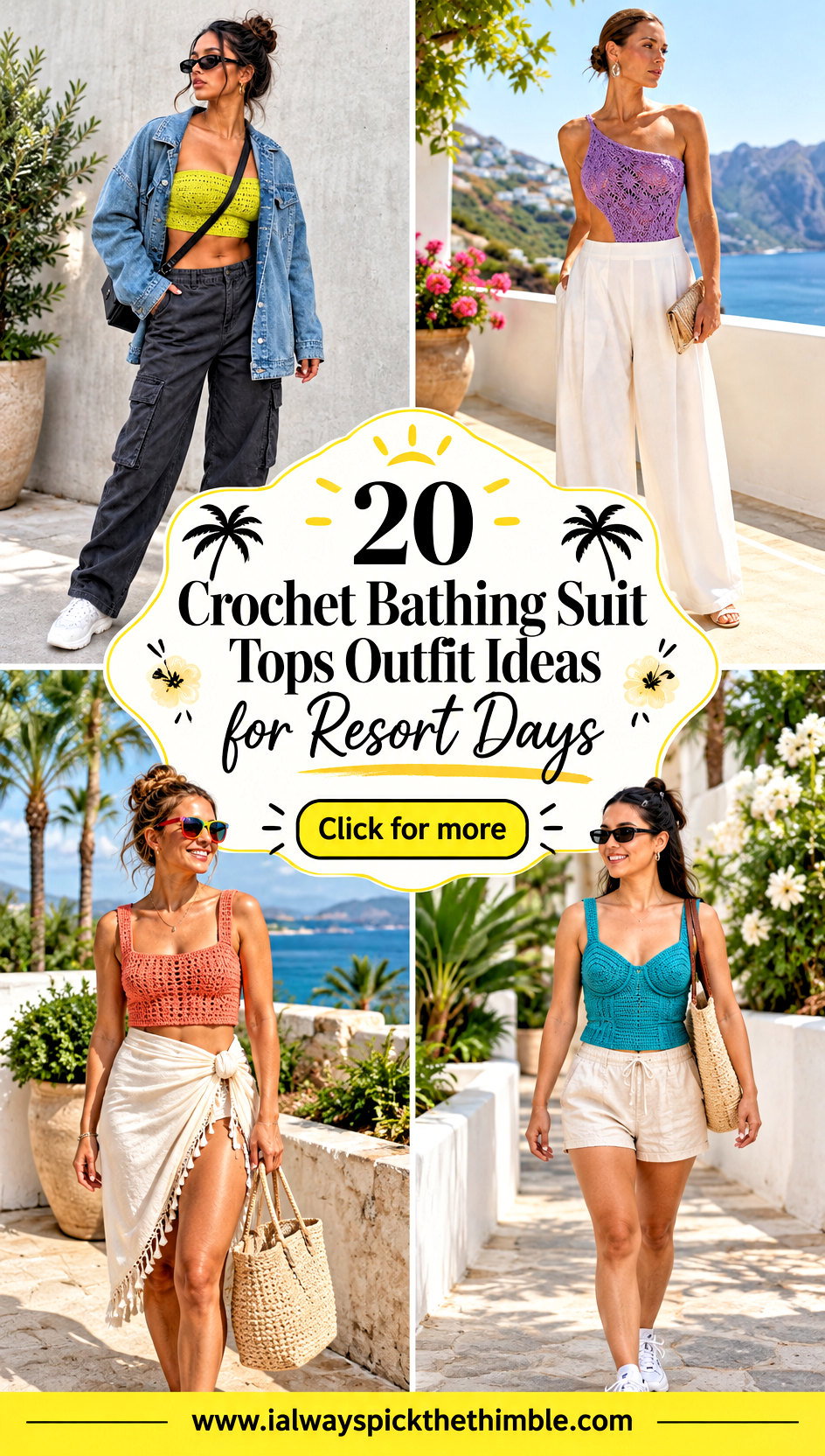 20 Crochet Bathing Suit Tops Outfit Ideas for Resort Days - 20 Crochet Bathing Suit Tops Outfit Ideas for Resort Days