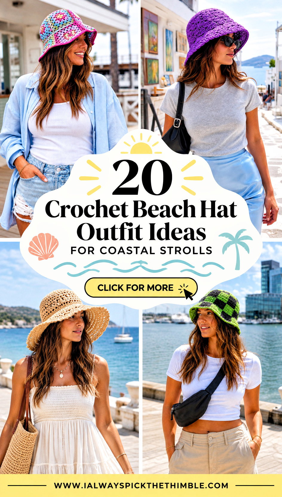 20 Crochet Beach Hat Outfit Ideas for Coastal Strolls - 20 Crochet Beach Hat Outfit Ideas for Coastal Strolls