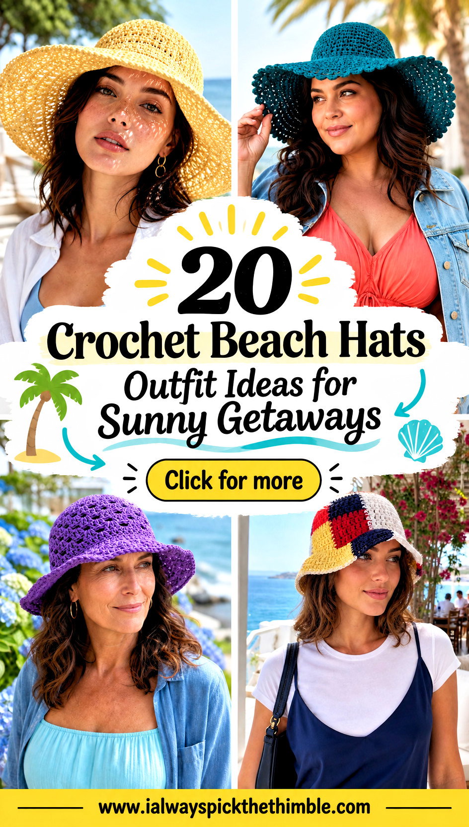 20 Crochet Beach Hats Outfit Ideas for Sunny Getaways - 20 Crochet Beach Hats Outfit Ideas for Sunny Getaways