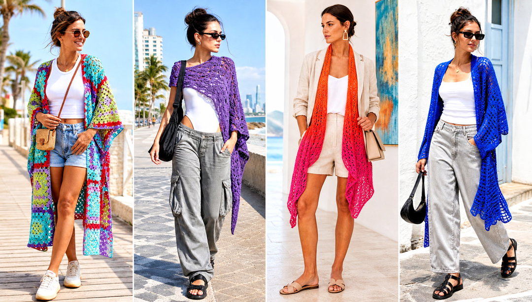 20 Crochet Beach Shawl Outfit Ideas for Breezy Evenings