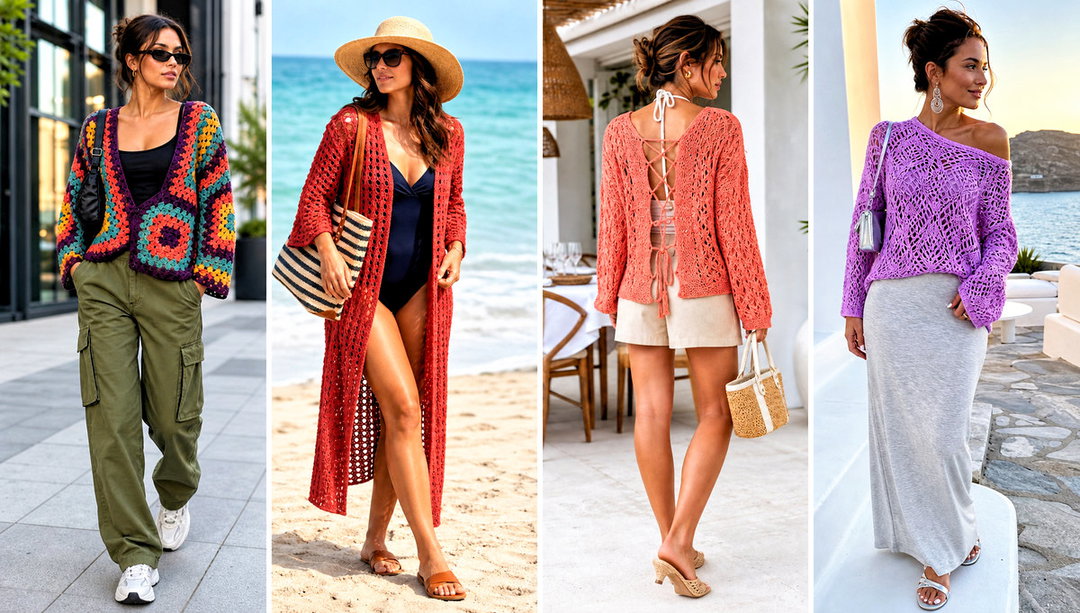 20 Crochet Beach Sweater Outfit Ideas for Summer Nights
